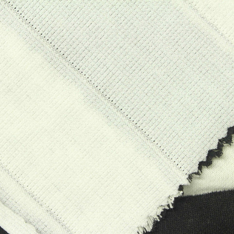 Black Horizontal-Stripe Jacquard, Cotton, 359 gsm