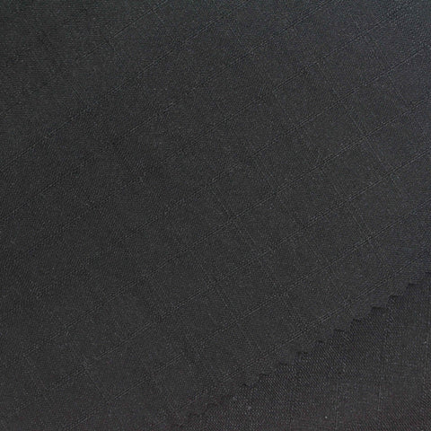 Black Subtle-Grid Linen-Look, Poly-Viscose