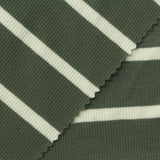 Green Horizontal-Stripe Rib Knit, Cotton-Poly — photo 1