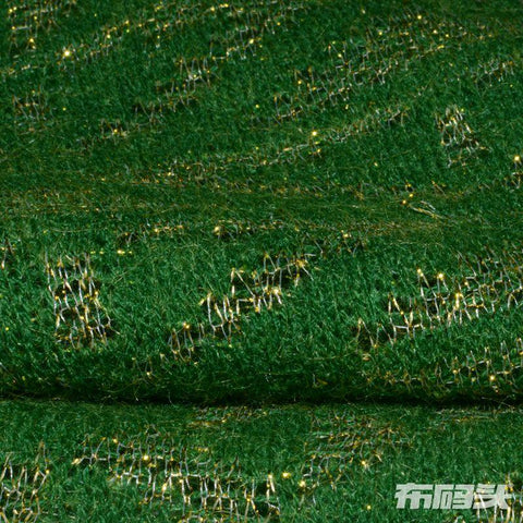 Acrylic Metallic Chunky Knit Fabric, 135 gsm, 150 cm — Green, ref EF-8420