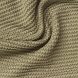 Striped Cotton Polyester Stretch Chunky Knit Fabric, 275 gsm, 155 cm — Khaki — photo 1
