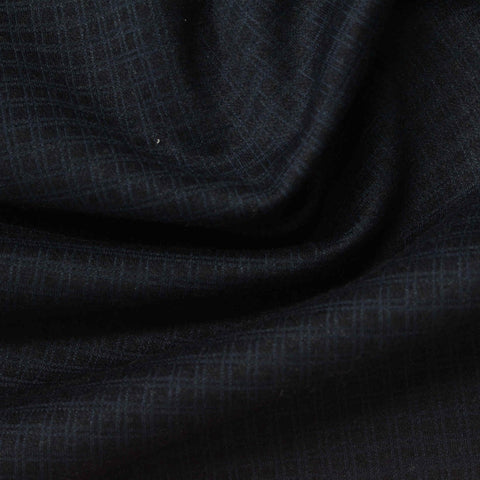 Navy Check Jacquard, Poly-Viscose