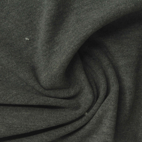 Dark Charcoal Heathered-Marl Rib Knit, Poly-Tencel Lyocell