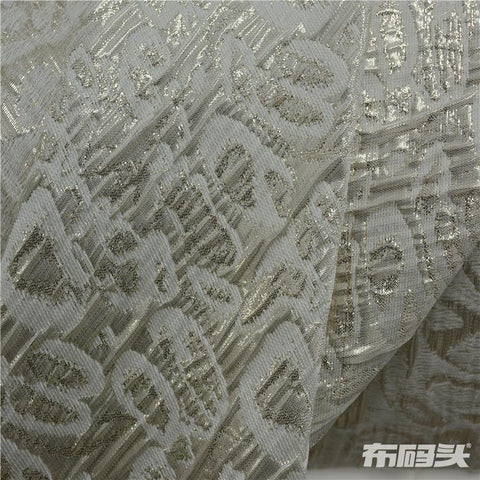 Cream Abstract Jacquard, Poly-Viscose