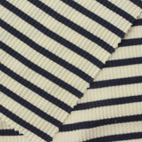 Navy Horizontal-Stripe Rib Knit, 230 gsm — photo 1