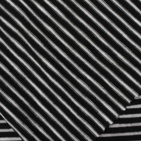 Black Horizontal-Stripe Jersey Knit, 160 gsm