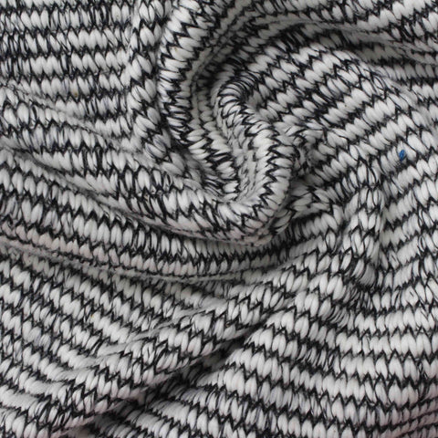 Black Marl Chunky Knit, Cotton-Poly, 306 gsm