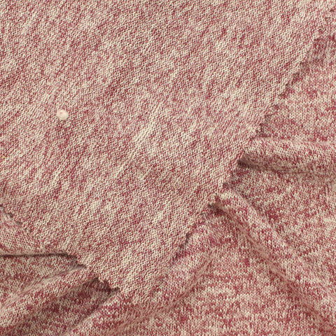 Red Marl Chunky Knit, Viscose-Poly, 219 gsm