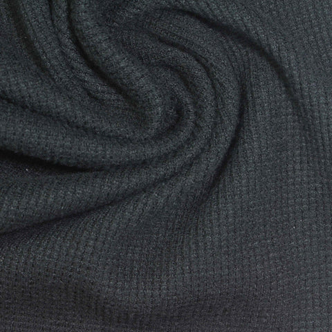 Polyester Stretch Waffle Knit Fabric, 260 gsm, 138 cm — Grey, ref EF-260634
