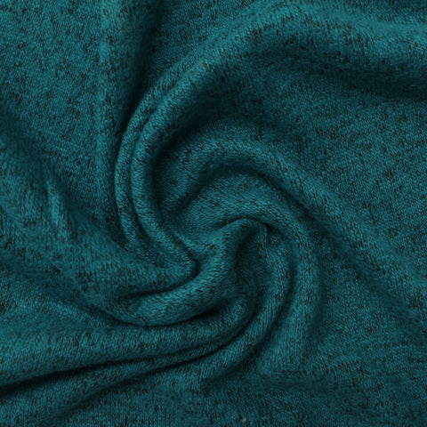 Teal Marl Jersey Knit, Viscose-Poly, 180 gsm