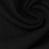 Polyester Stretch Rib Knit Fabric, 283 gsm, 165 cm — Black — photo 1