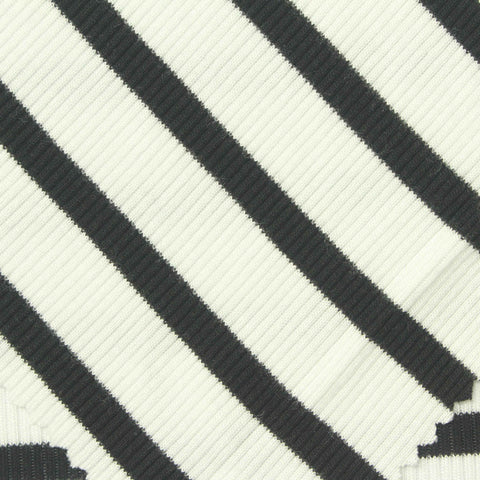 Black Horizontal-Stripe Rib Knit, Viscose, 238 gsm