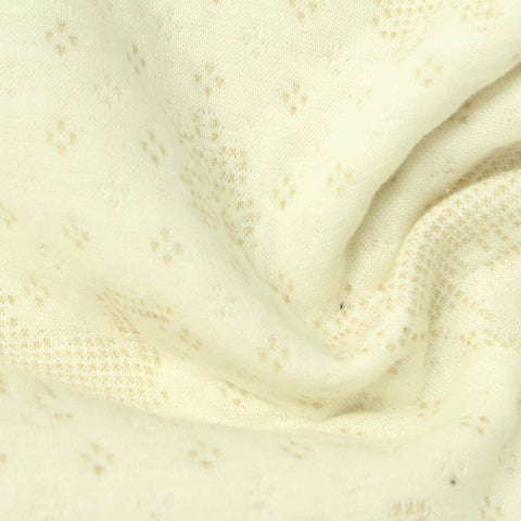 Cream Small-Diamond Scuba Knit, Cotton-Poly
