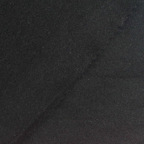 Brushed 100% Polyester Jersey Knit Fabric, 198 gsm, 174 cm — Black