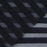 Navy Stripes Jacquard, Polyester — photo 1