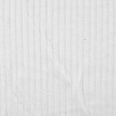 Polyester Viscose Rib Knit Fabric, 142 gsm — White