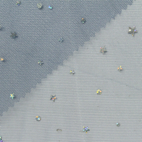 Blue Iridescent-Star Mesh, Polyester