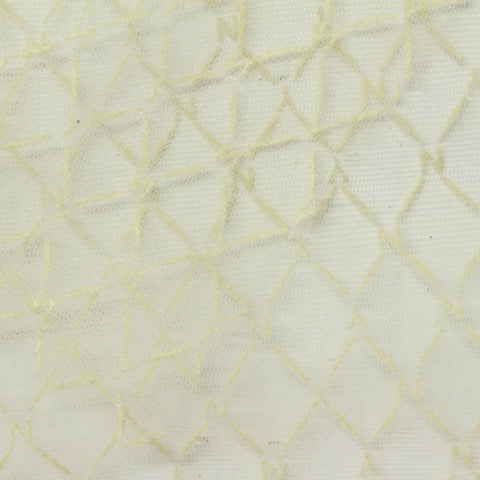 Cream Tone-on-Tone Diamond Jacquard, Polyester, 23 gsm