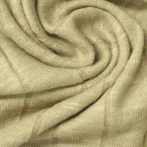Brushed Viscose Polyester Stretch Rib Knit Fabric, 230 gsm — Khaki