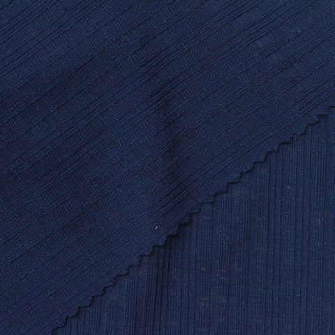 Navy Rib Knit, Polyester
