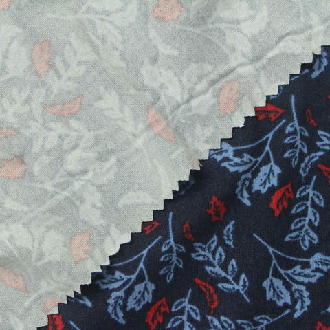 Light Blue Leaves Milk Silk Knit, Polyester
