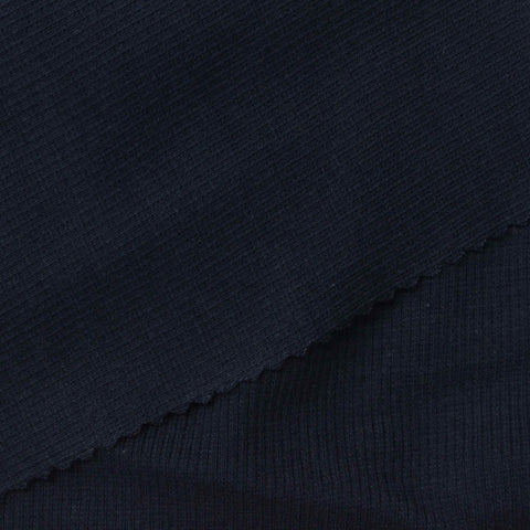 Dark Navy Rib Knit, Cotton
