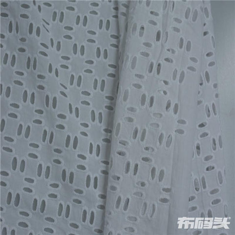 White Eyelet Woven, Cotton, 130 cm