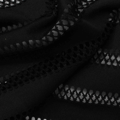 Black Horizontal-Stripe Jacquard, Polyester, 184 gsm