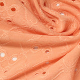 Peach Eyelet Knit, Polyester — photo 1