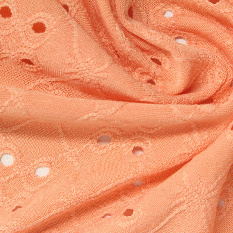 Peach Eyelet Knit, Polyester