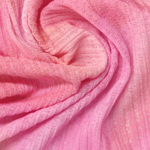 100% Polyester Rib Knit Fabric, 134 gsm, 132 cm — Pink