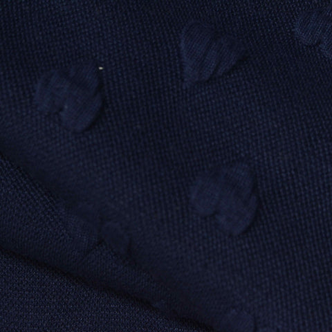 Navy Tone-on-Tone Heart Jacquard, Polyester
