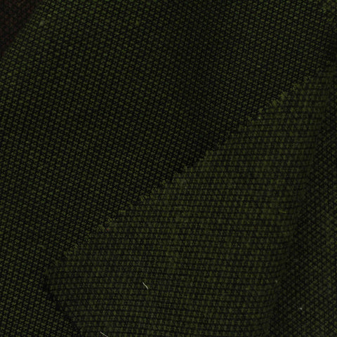 Dark Green Tone-on-Tone Jacquard, Cotton-Poly