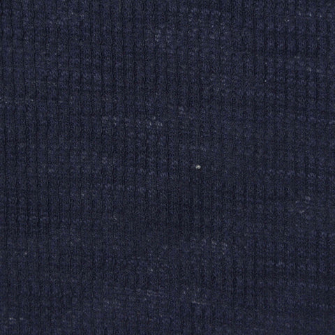 Dark Blue Heather Waffle Knit, Poly-Cotton