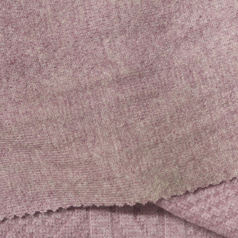 Pink Marl Rib Knit, Viscose-Poly, 450 gsm