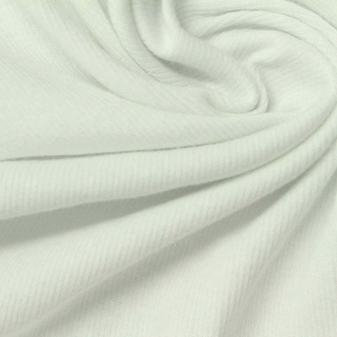 Cotton Stretch Rib Knit Fabric, 180 gsm, 115 cm — Green