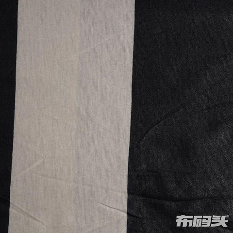 Black Vertical-Stripe Jersey Knit, Polyester, 140 gsm