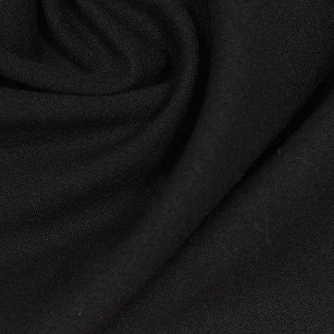 Polyester Viscose Stretch Woven Fabric, 218 gsm, 150 cm — Black, ref EF-247608