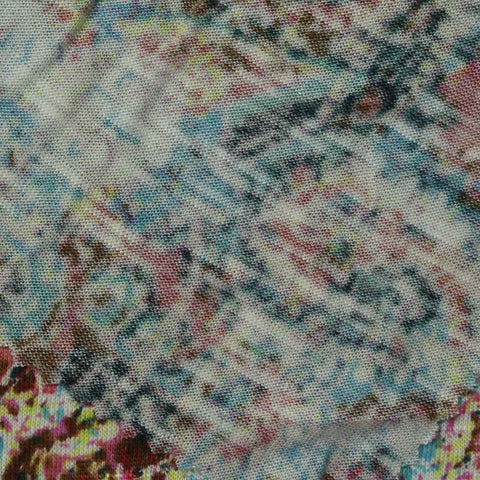 Teal Abstract Ponte Knit, Viscose-Nylon