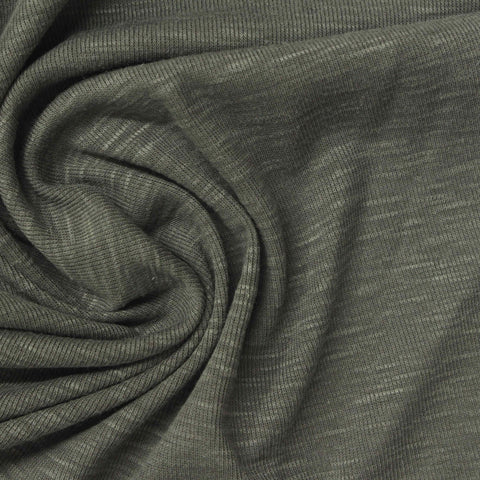 Tencel Lyocell Polyester Rib Knit Fabric, 150 gsm, 167 cm — Green, ref EF-270750