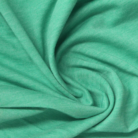 Light Green Marl Jersey Knit, Poly-Cotton, 165 gsm
