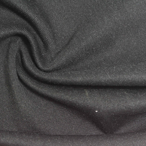 Black Ribbed Rib Knit, Poly-Viscose