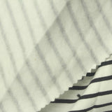 Black Horizontal-Stripe French Terry, Poly-Viscose, 250 gsm — photo 1