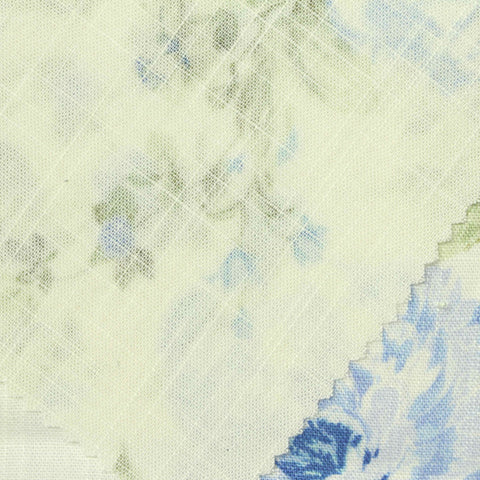Blue Floral Woven, Viscose, 180 gsm