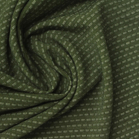 Light Green Wavy-Dash Jersey Knit, Viscose-Poly