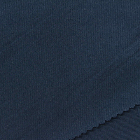 Cotton Stretch Jersey Knit Fabric, 215 gsm, 170 cm — Navy