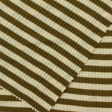 Olive Horizontal-Stripe Rib Knit, Viscose, 180 gsm — photo 1