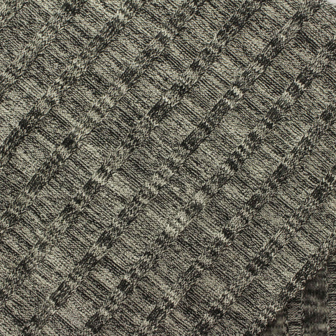 Grey Marl Rib Knit, Viscose-Poly, 220 gsm, 160 cm
