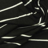 Black Horizontal-Stripe Jersey Knit, Viscose, 235 gsm, 160 cm — photo 1