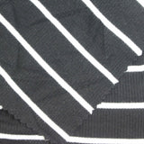 White Horizontal-Stripe Rib Knit, Poly-Viscose, 220 gsm, ref EF-254250 — photo 1